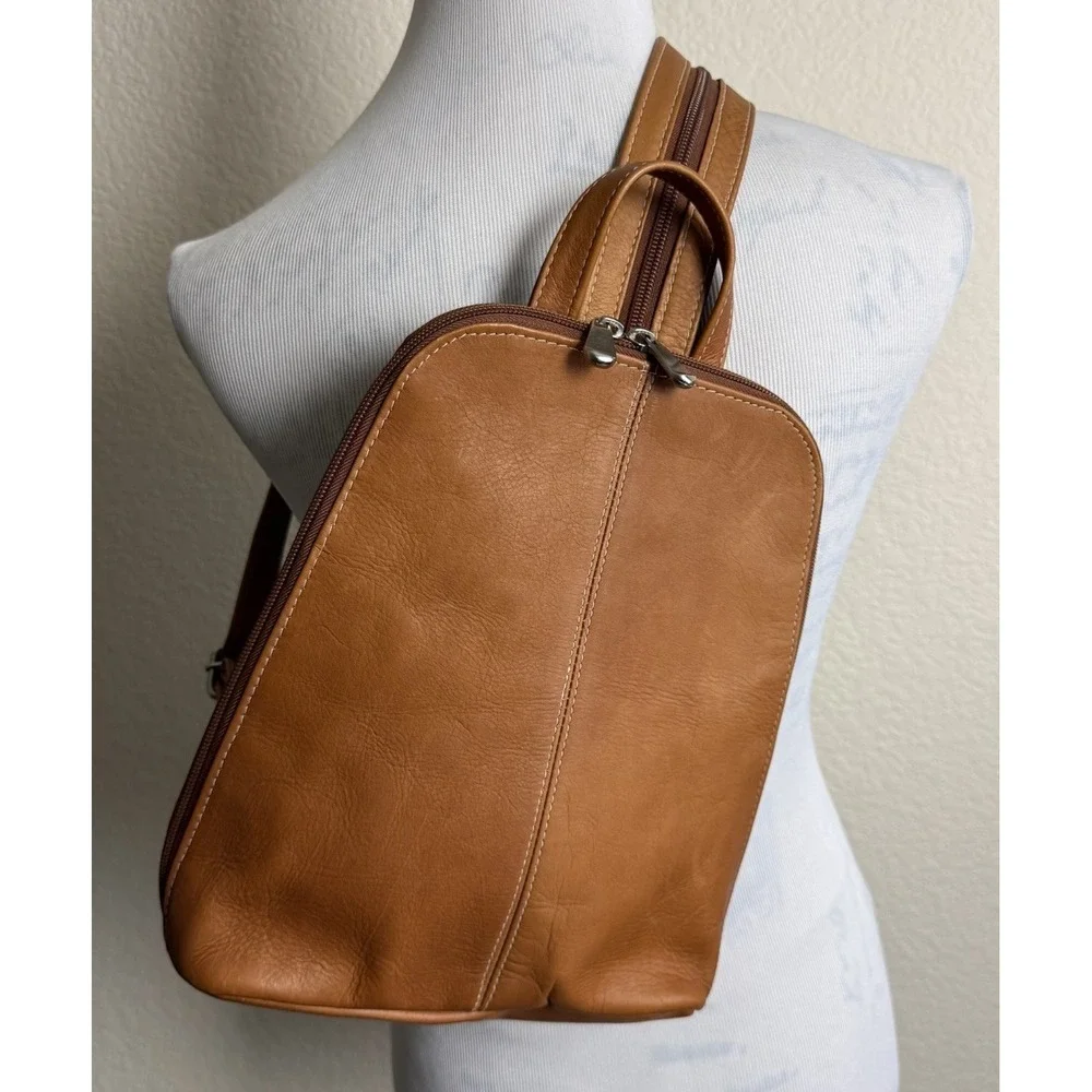 Colombian Convertible Backpack British Tan Leather Small Sling Chic Brand New
